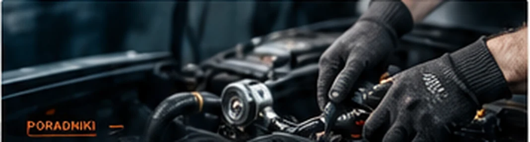 Mechanik wykonujący przegląd samochodu w warsztacie